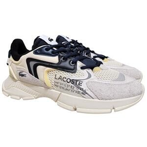 Lacoste L003 Neo Low Top Chunky Fashion Sneakers Size US 9 Off White Black Navy